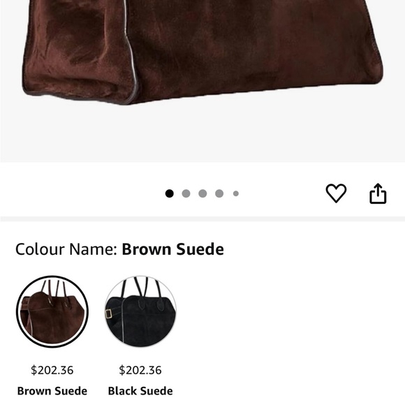 Amazon Dark Brown Suede Tote Bag - Picture 7 of 10